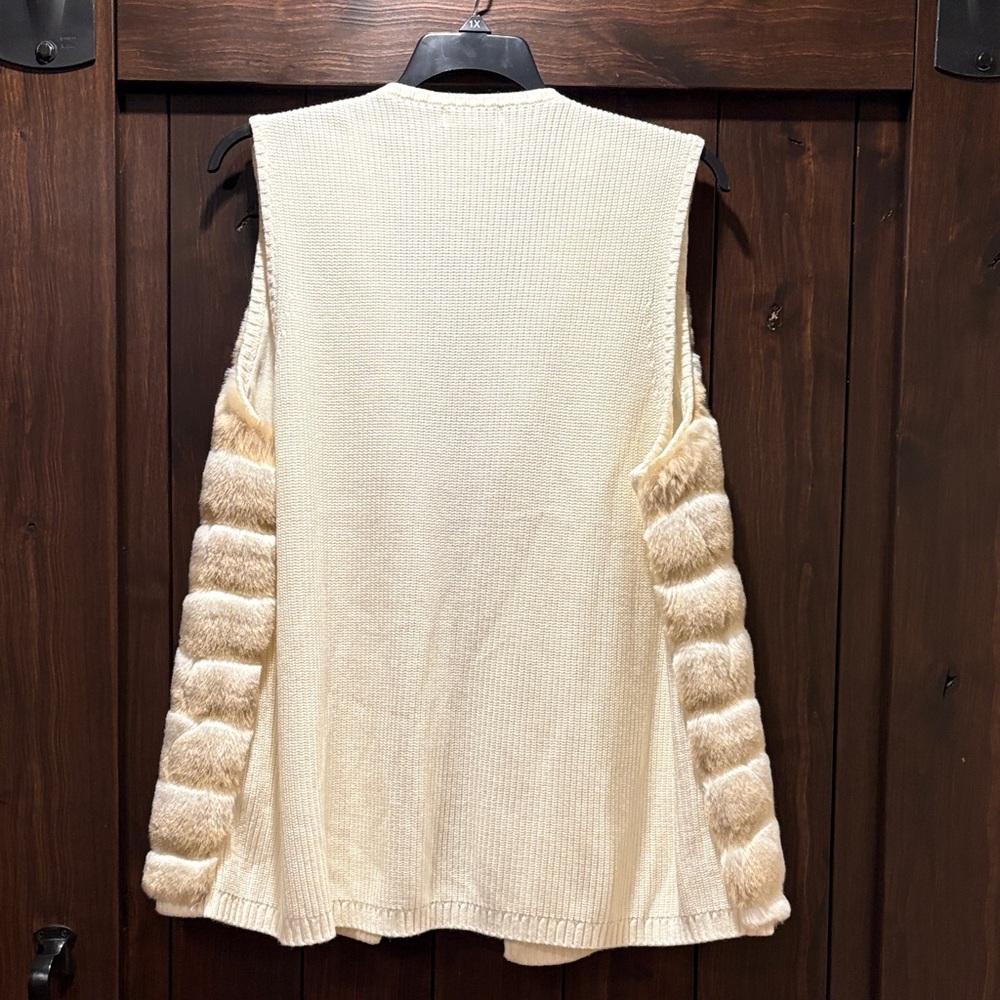 Calvin Klein Women's Tan Faux Fur Vest - Picture 3 of 4